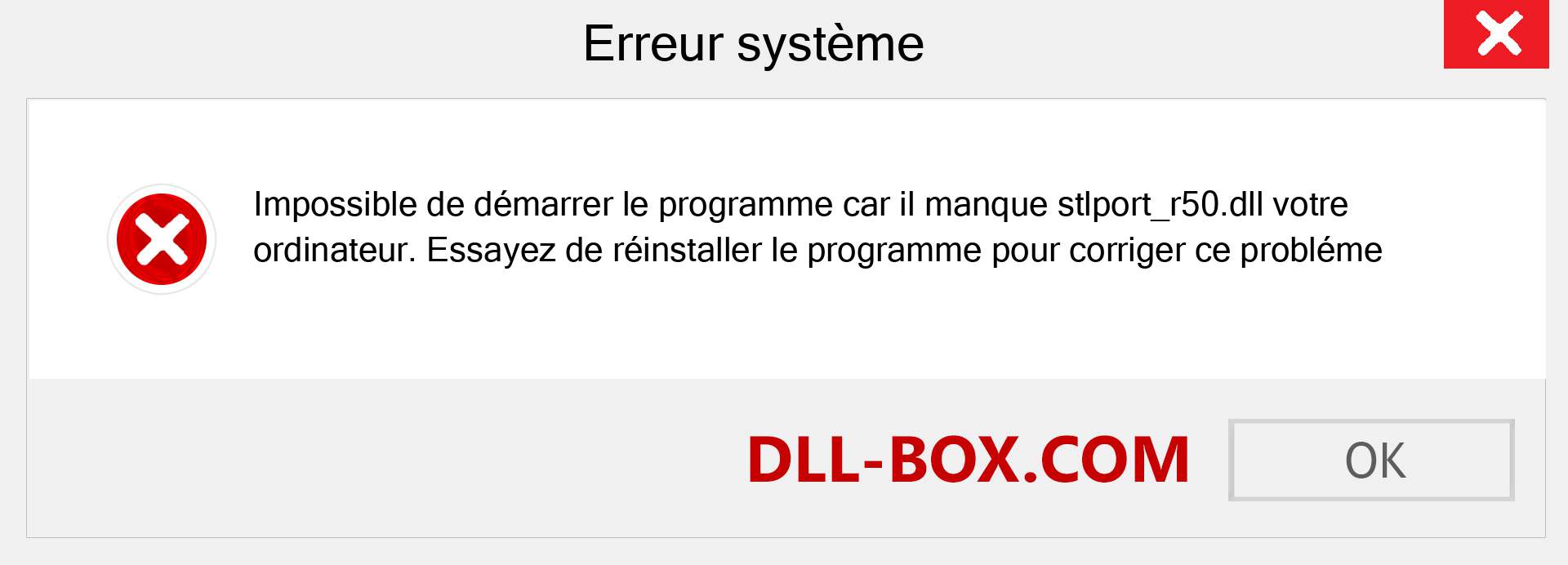 Le fichier stlport_r50.dll est manquant ?. Télécharger pour Windows 7, 8, 10 - Correction de l'erreur manquante stlport_r50 dll sur Windows, photos, images